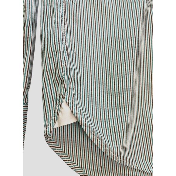 J Crew Shirtings VTG 2 Ply Cotton Striped Button Shirt Preppy Business Soft L - Picture 6 of 10